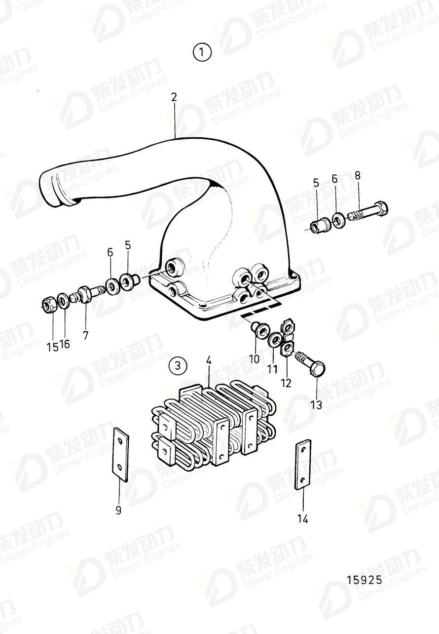 VOLVO Connecting pipe 468884 Drawing